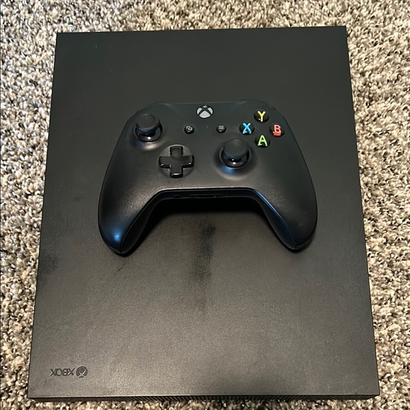 Black Gaming Console with Controller